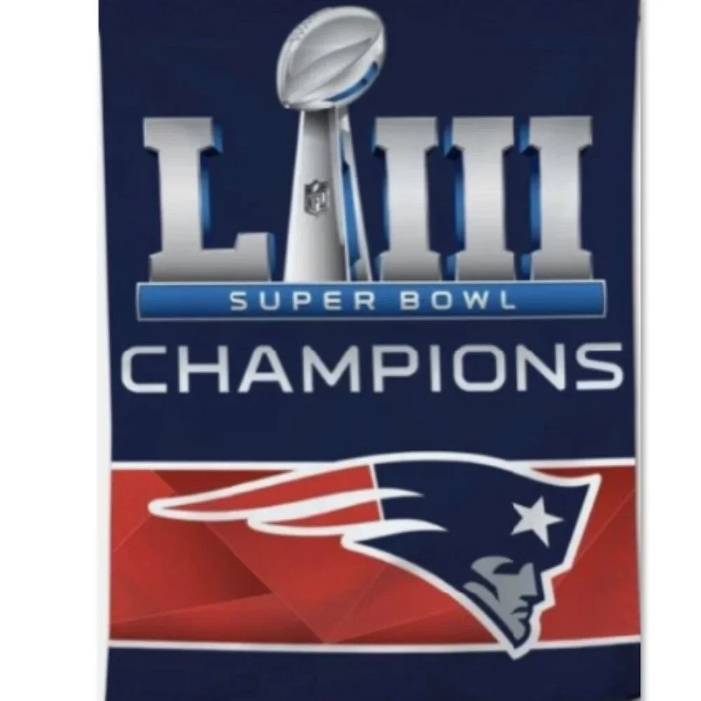 NEW New England Patriots 28x40 Super Bowl LIII Vertical Banner Flag